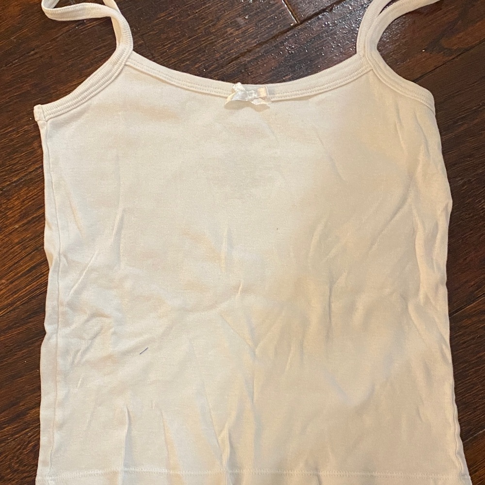 White Tank Top with Bow Detail